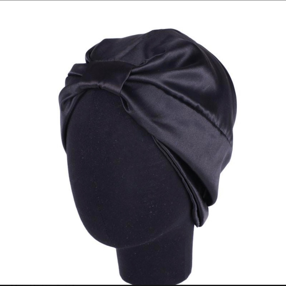 Black Satin Bonnet
